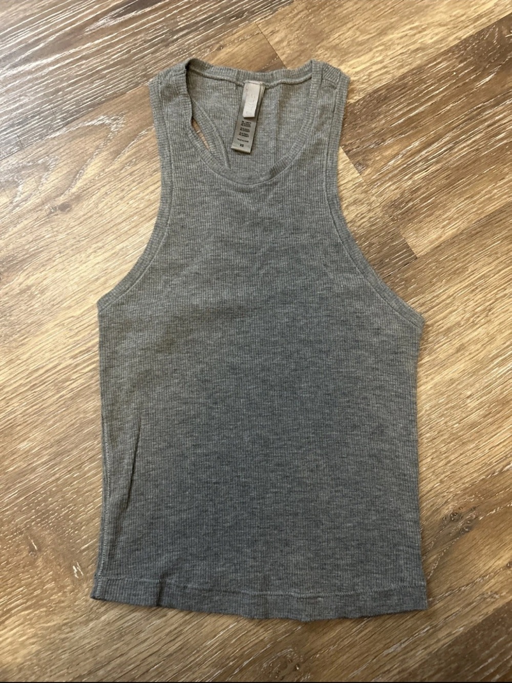 SKIMS Gray Ribbed Knit Scoop Neck Racerback ribbed Tank Top Size XS